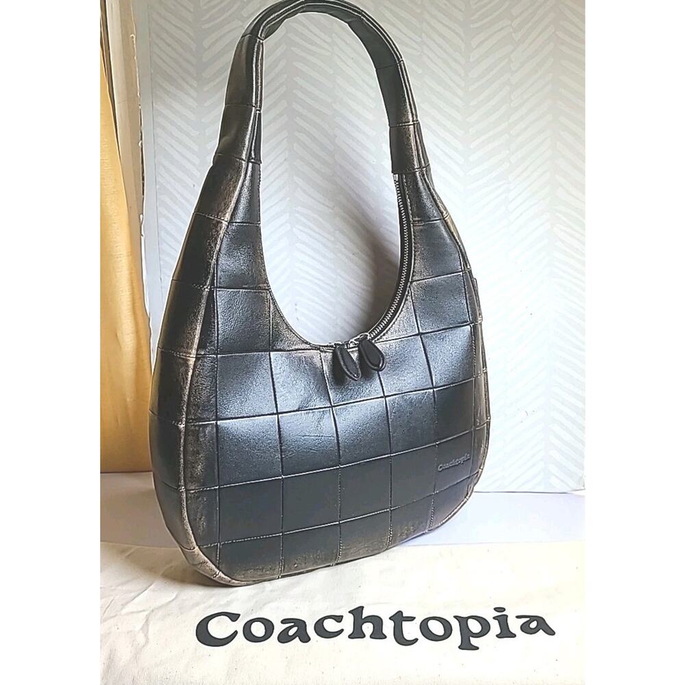 Nwot COACH Coachtopia Alter/Ego Collection LOVED Leather Checker Shoulder Bag